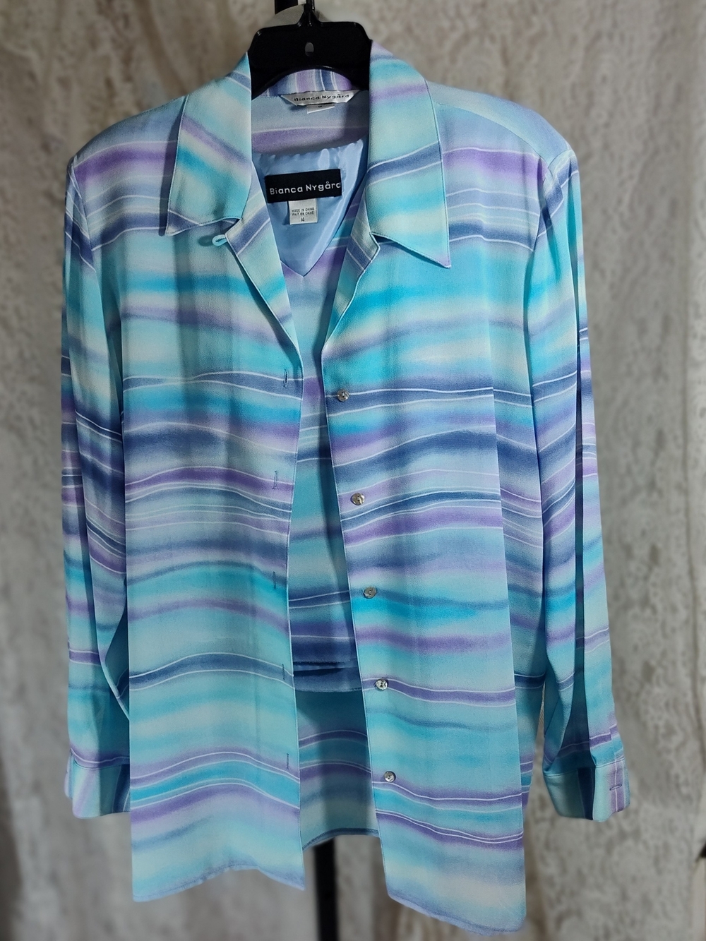 2 Pcs Bianca Nygård Aqua & Lavender Water Colors Top Set